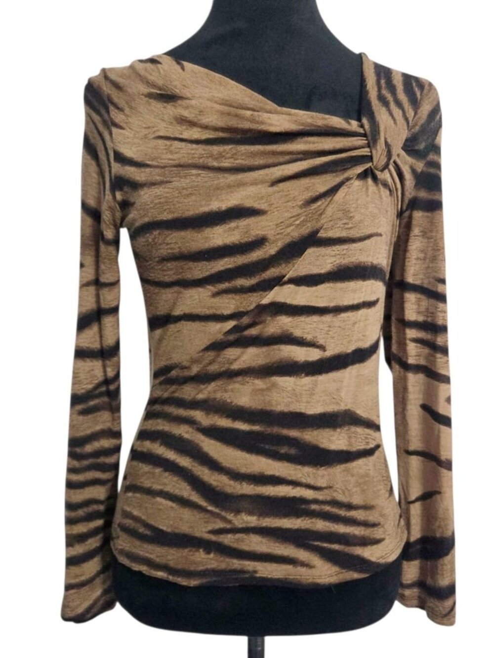 MaxMara Size Small  Top Blouse Long Sleeve Leopard Animal Print
